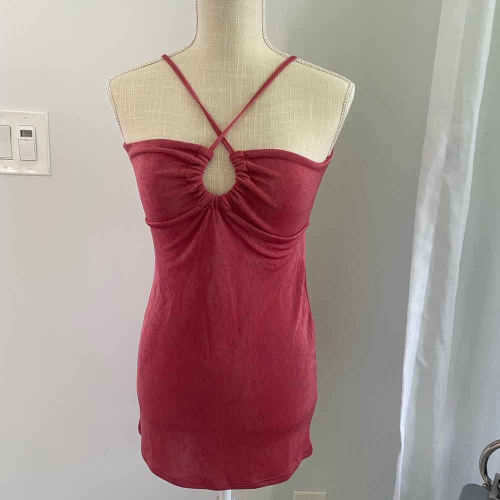 Pink Cross-Tie Mini Dress